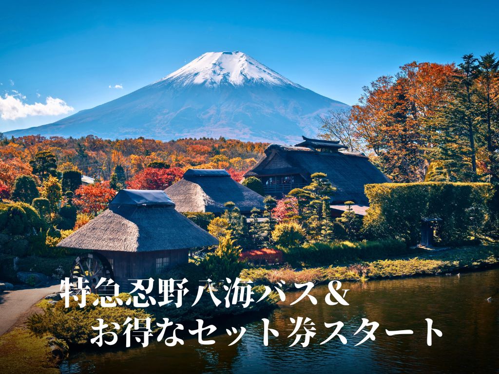 忍野しのびの里｜特急忍野八海バスが2026年10月1日より忍野しのびの里に停まります！さらにお得なセット券も販売開始